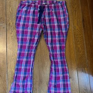 Plaid flare pajama bottoms